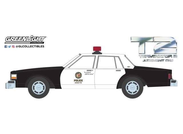 Terminator 2 Kov. Model 1/64 1987 Chevrolet Caprice Metropolitan Police Greenlight Collectibles