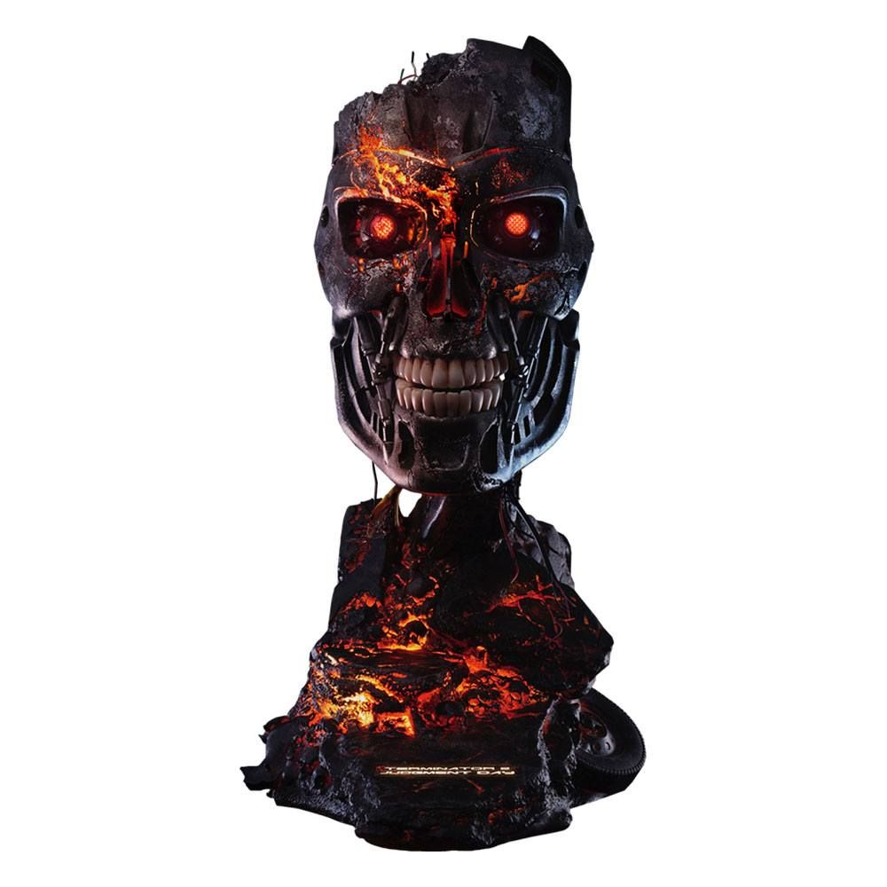 Terminator 2: Judgment Day Replika 1/1 T-800 Endoskeleton Mask Battle Damaged Verze 46 cm Pure Arts
