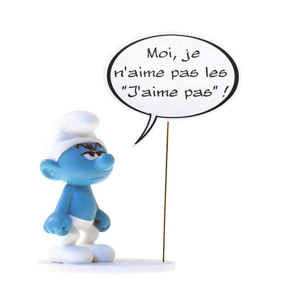 The Smurfs Collectoys Comics Speech Soška Grouchy Smurf 22 cm Francouzská Verze Plastoy