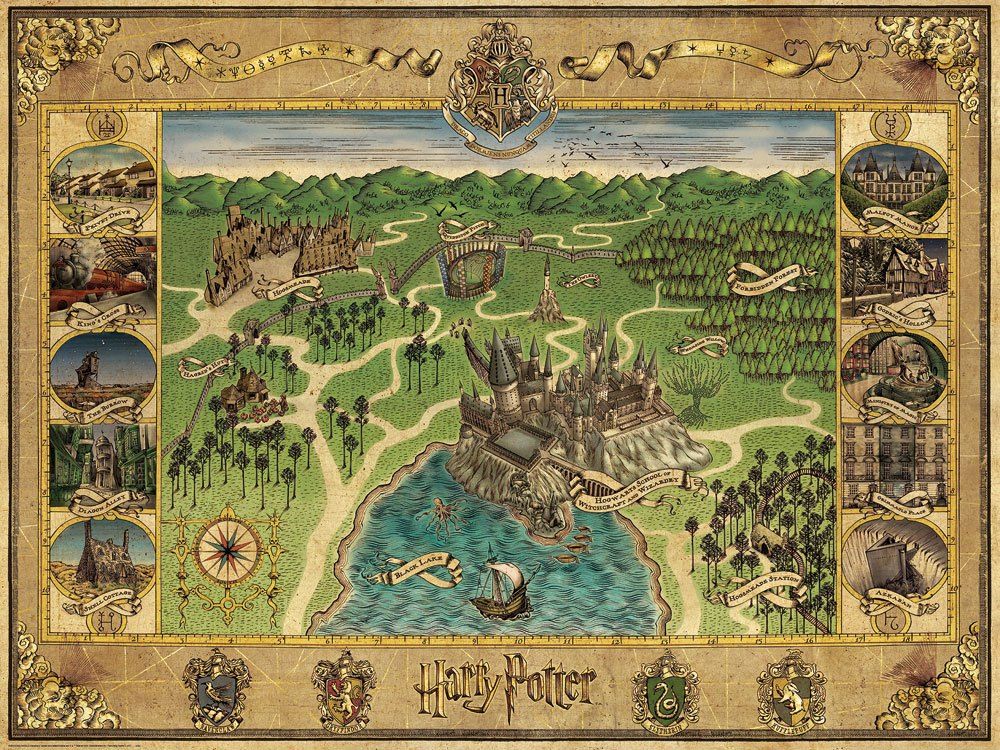 Harry Potter Jigsaw Puzzle Bradavice Map (1500 pieces) Ravensburger