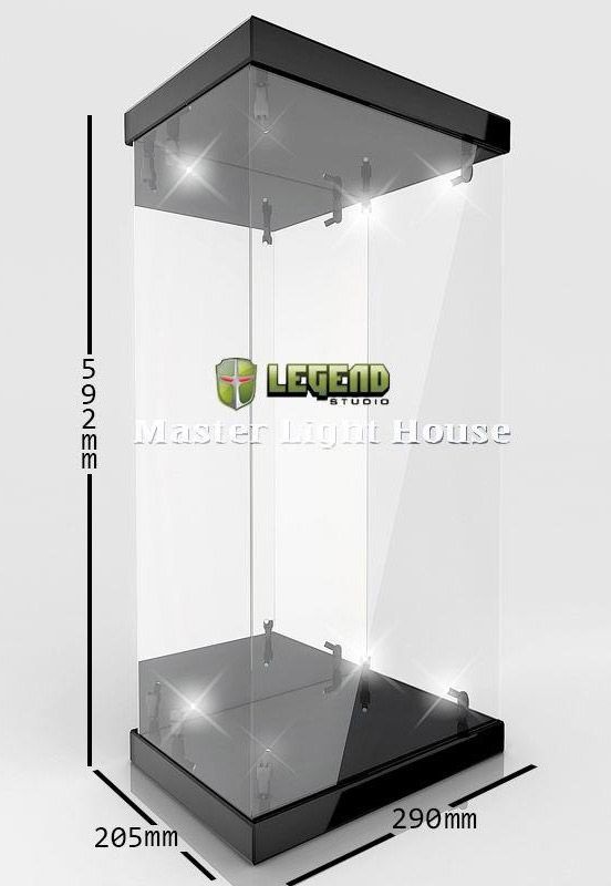 Master Light House Acrylic Display Case with Lighting for 1/4 Akční Figures (black) Legend Studio