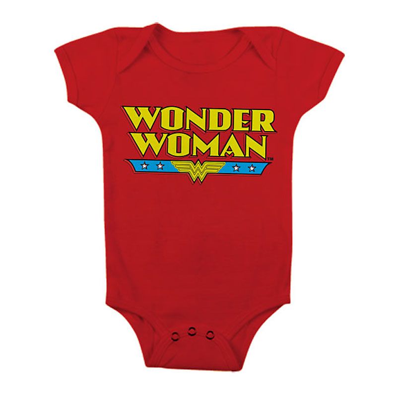 Červené kojenecké body Wonder Woman Logo Licenced