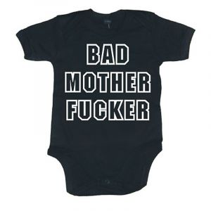 Kojenecké body Bad Mother Fucker černé | 12 Měsíců, 6 Měsíců