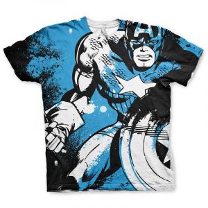 Tričko s potiskem Captain America Allover Marvel | S, M, L, XL, XXL