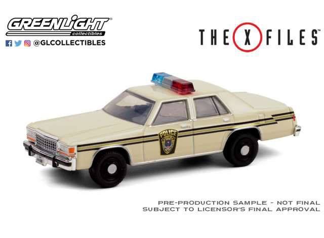 Akta X Kov. Model 1/64 1983 Ford LTD Crown Victoria Lardis MD Police Greenlight Collectibles