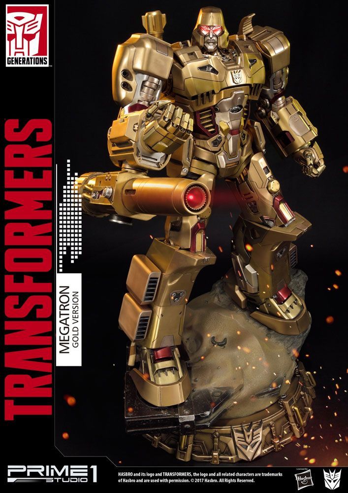Transformers Generation 1 Soška Megatron Gold Verze 59 cm Prime 1 Studio