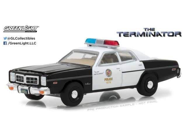Terminator Kov. Model 1/64 1977 Dodge Monaco Metropolitan Police Greenlight Collectibles