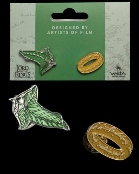 Lord of the Rings Collectors Pins 2-Pack Elfen Leaf & One Ring Weta Workshop