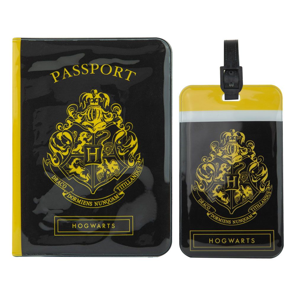 Harry Potter Passport Case & Jmenovka na zavazadlo Tag Set Bradavice Cinereplicas