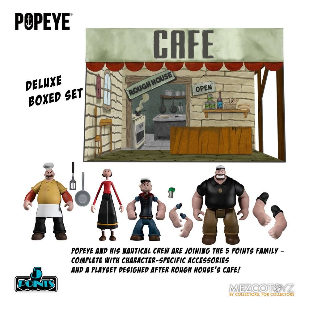 Popeye 5 Points Akční Figures Deluxe Box Set 9 cm Mezco Toys