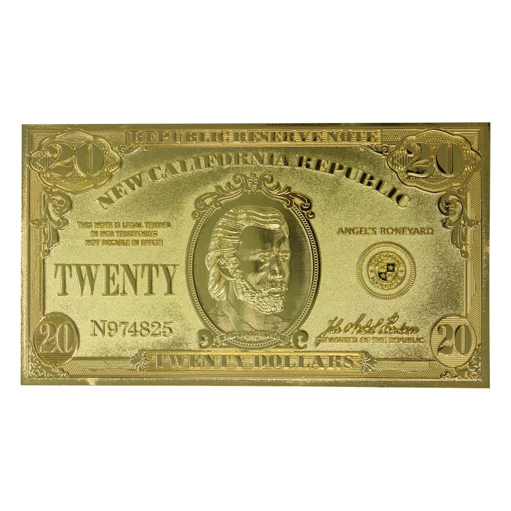 Fallout: New Vegas Replika New California Republik 20 Dollar Bill (gold plated) FaNaTtik