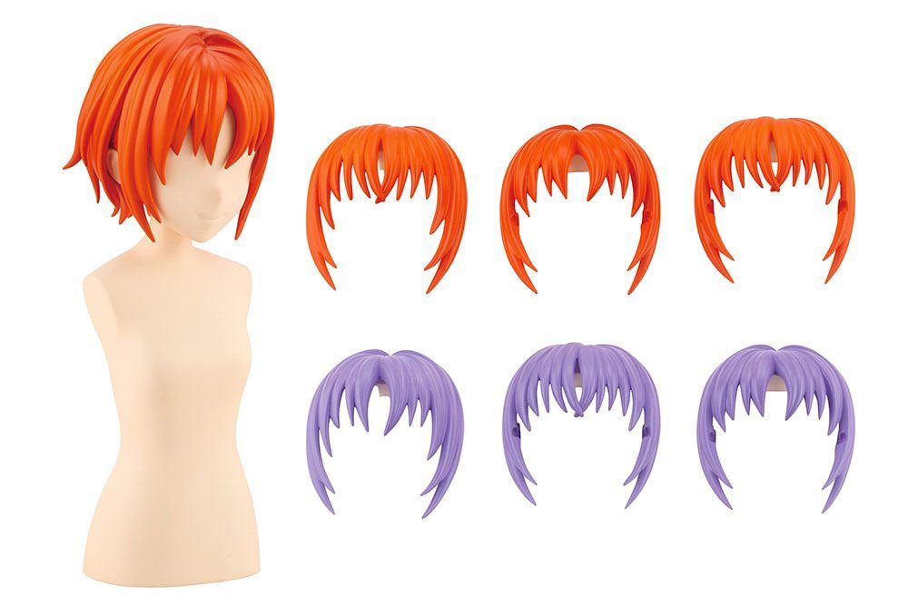 Sousai Shojo Teien Model Kit Accesoory Set 1/10 After School Short Wigs Type A Orange & Purple Kotobukiya