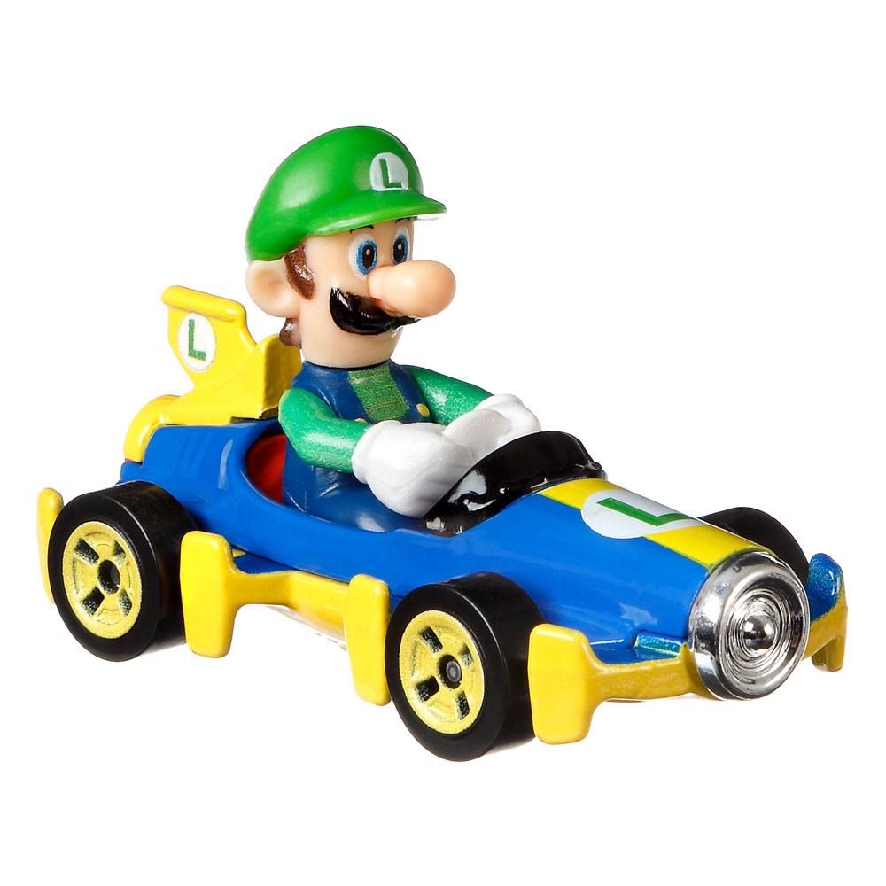 Mario Kart Hot Wheels Kov. Vehicle 1/64 Luigi (Mach 8) 8 cm Mattel Hot Wheels