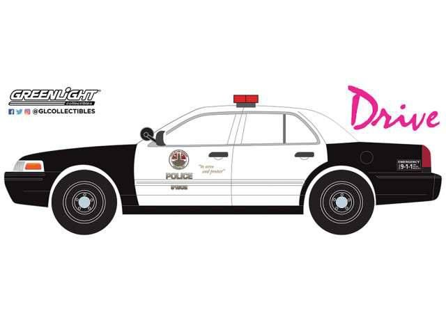 Drive (2011) Kov. Model 1/24 2001 Ford Crown Victoria Police Interceptor LAPD Greenlight Collectibles
