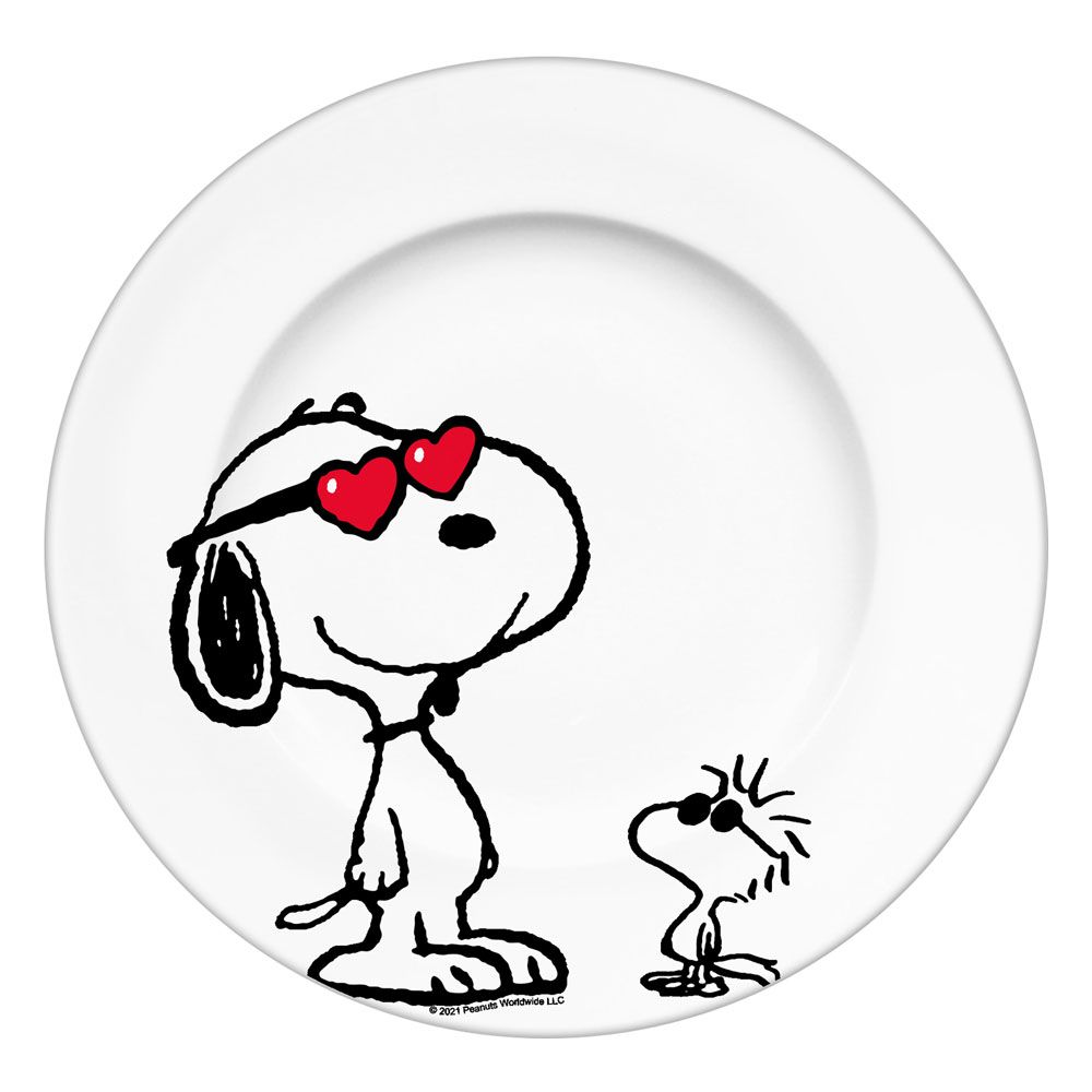 Peanuts Plate Snoopy & Woodstock Geda Labels