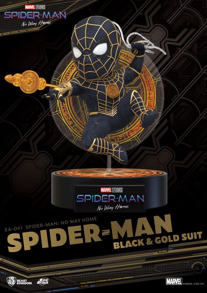 Spider-Man: No Way Home Egg Attack Figure Spider-Man Black & Gold Suit 18 cm Beast Kingdom Toys