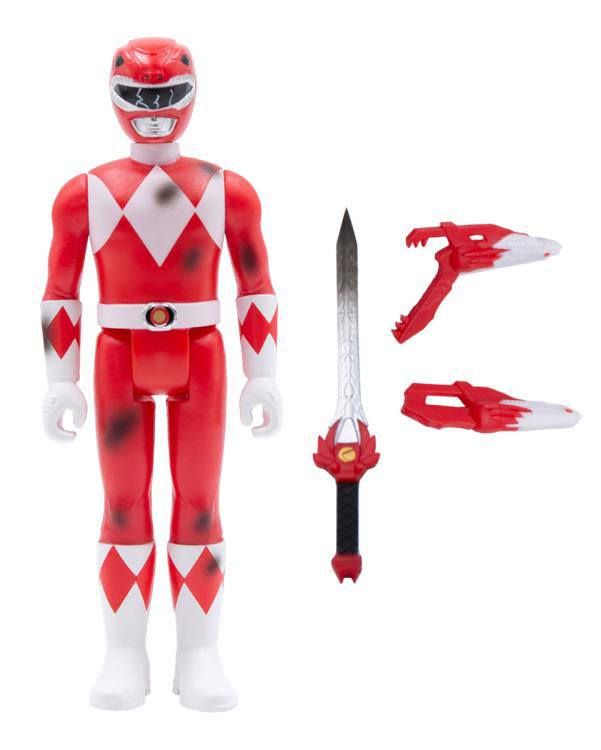 Mighty Morphin Power Rangers ReAction Akční Figure Red Ranger (Battle Damaged) 10 cm Super7