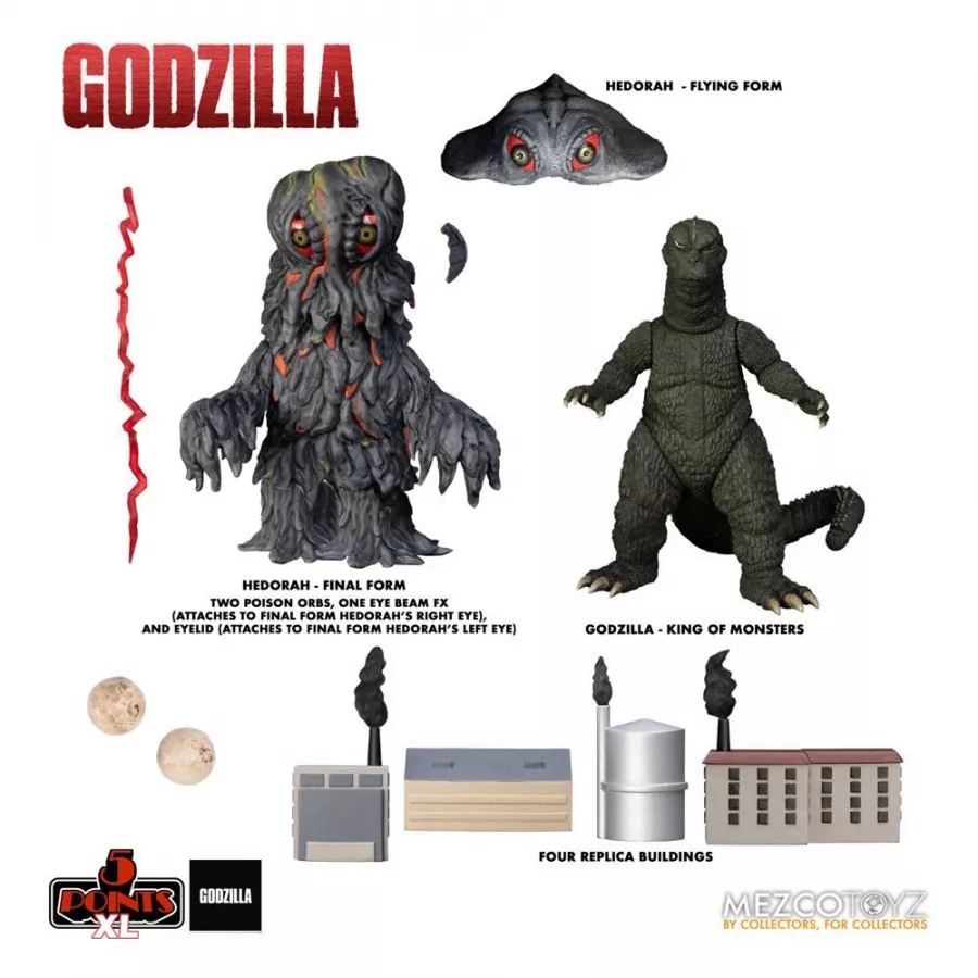 Godzilla vs. Hedorah 5 Points XL Akční Figures Deluxe Box Set Mezco Toys
