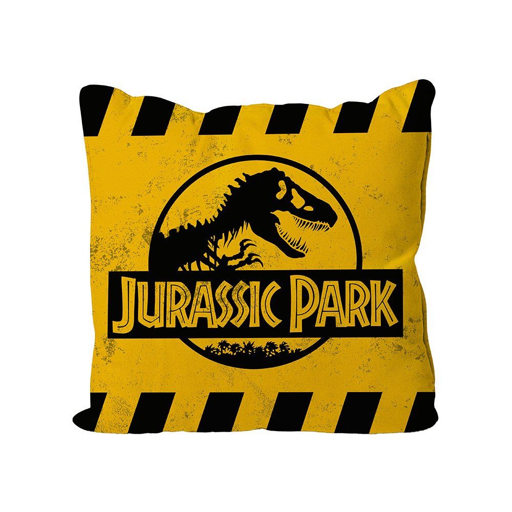 Jurassic Park Polštářek Caution Yellow Logo 40 x 40 cm SD Toys