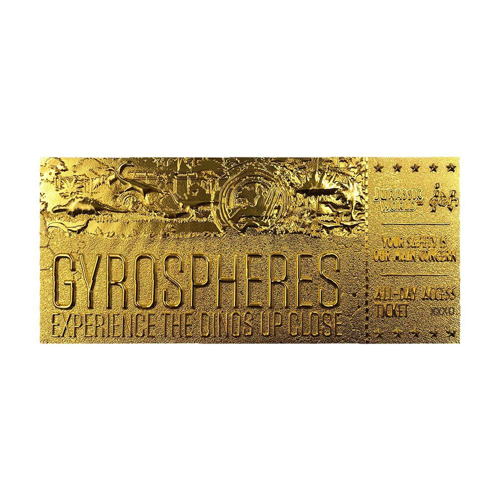 Jurassic World Replika Gyrosphere Collectible Ticket (gold plated) FaNaTtik