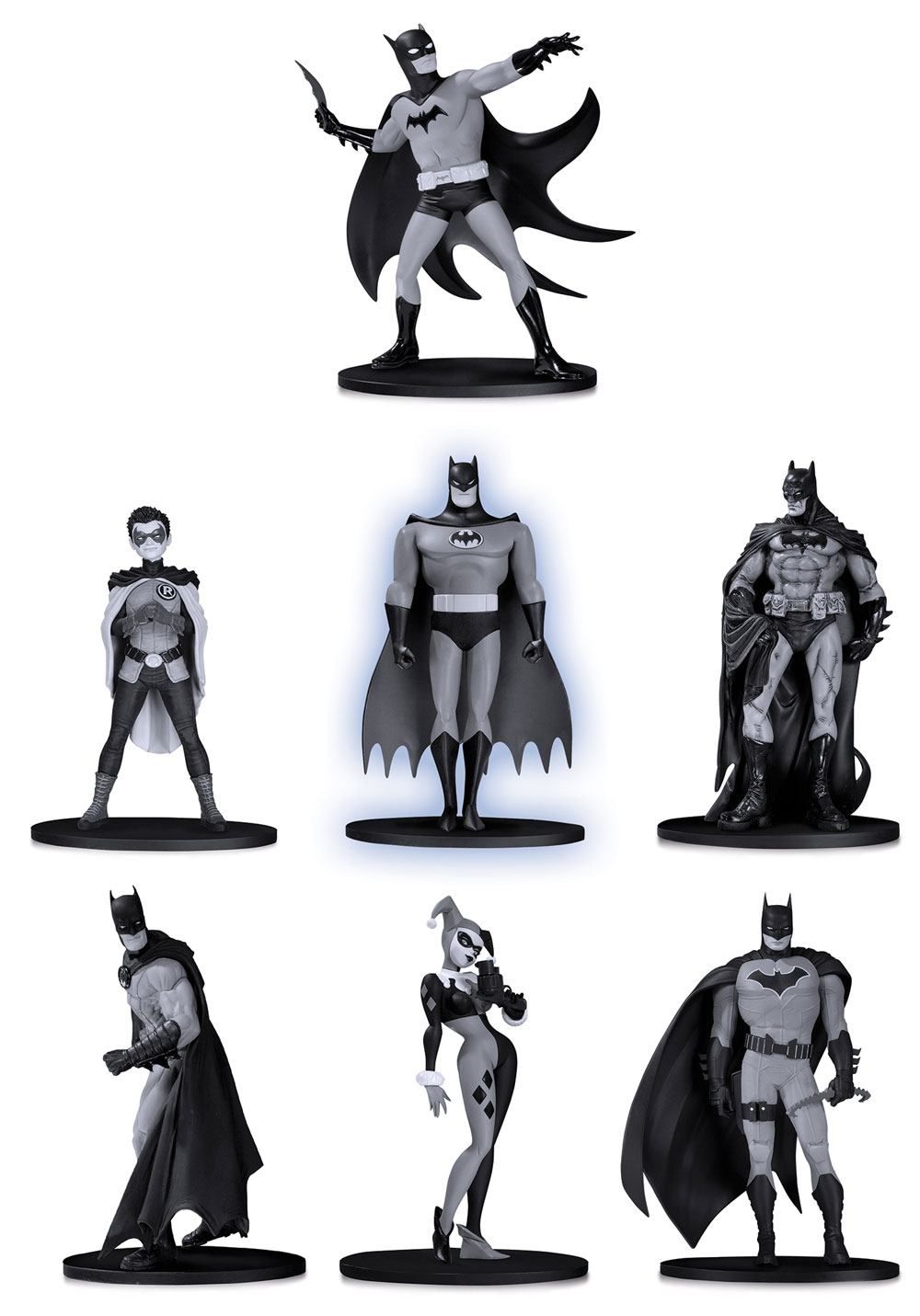 Batman Black & White PVC Minifigure 7-Pack Box Set #2 10 cm DC Direct