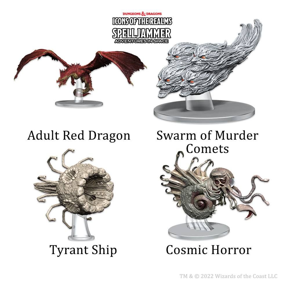 D&D Icons of the Realms Spelljammer Adventures in Space pre-painted Miniatures Ship Scale - Threats from the Cosmos Wizkids