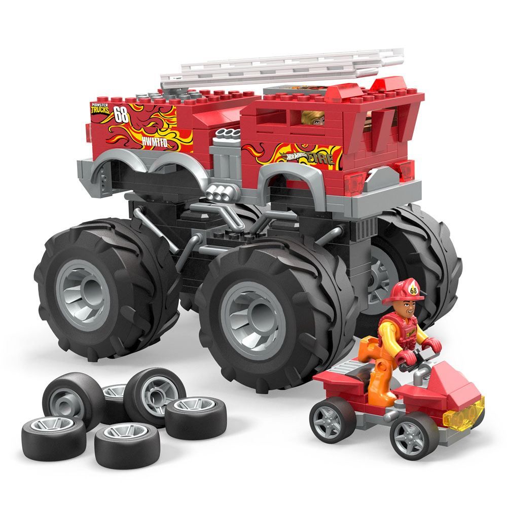 Hot Wheels Monster Trucks Mega Construx Construction Set HW 5-Alarm Monster Truck Mattel
