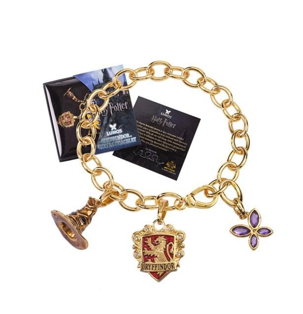 Harry Potter Talisman Náramek Lumos Nebelvír (gold plated) Noble Collection