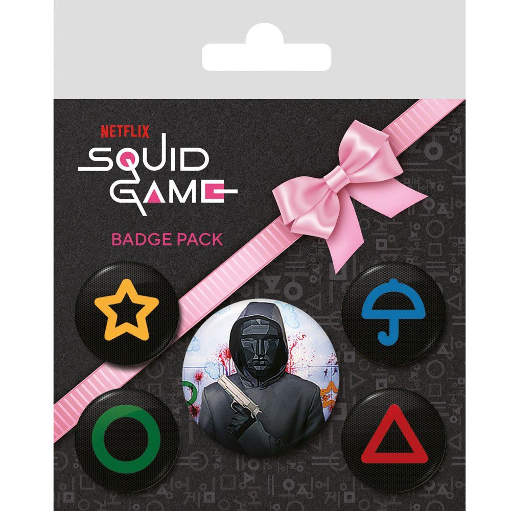 Squid Game Pin-Back Buttons 5-Pack Front Man Pyramid International