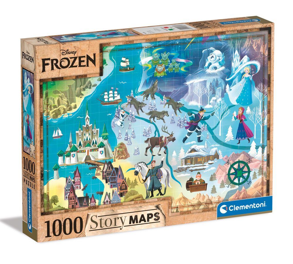 Disney Story Maps Jigsaw Puzzle Frozen (1000 pieces) Clementoni
