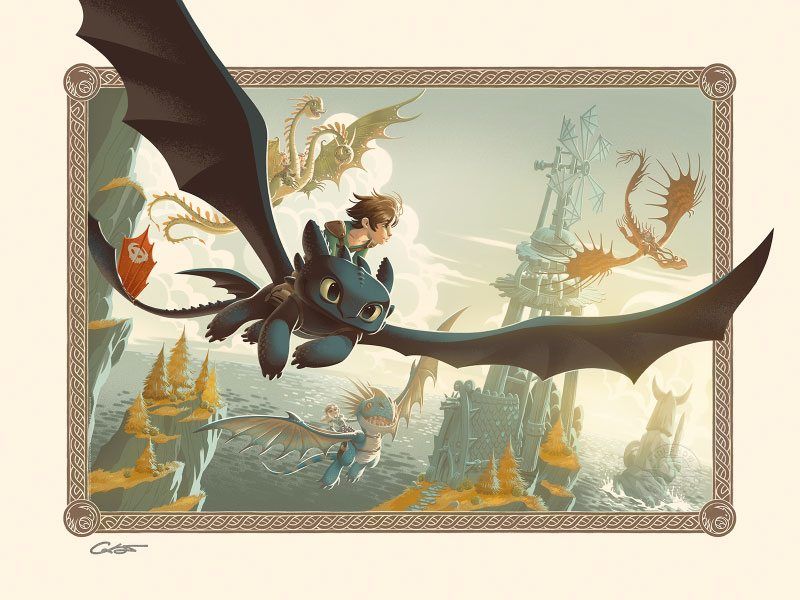 How to Train Your Dragon Art Print There Were Dragons 46 x 61 cm - unframed Sideshow Collectibles