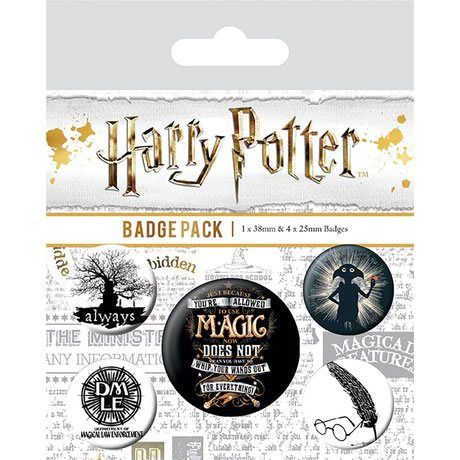 Harry Potter Pin-Back Buttons 5-Pack Symbols Pyramid International