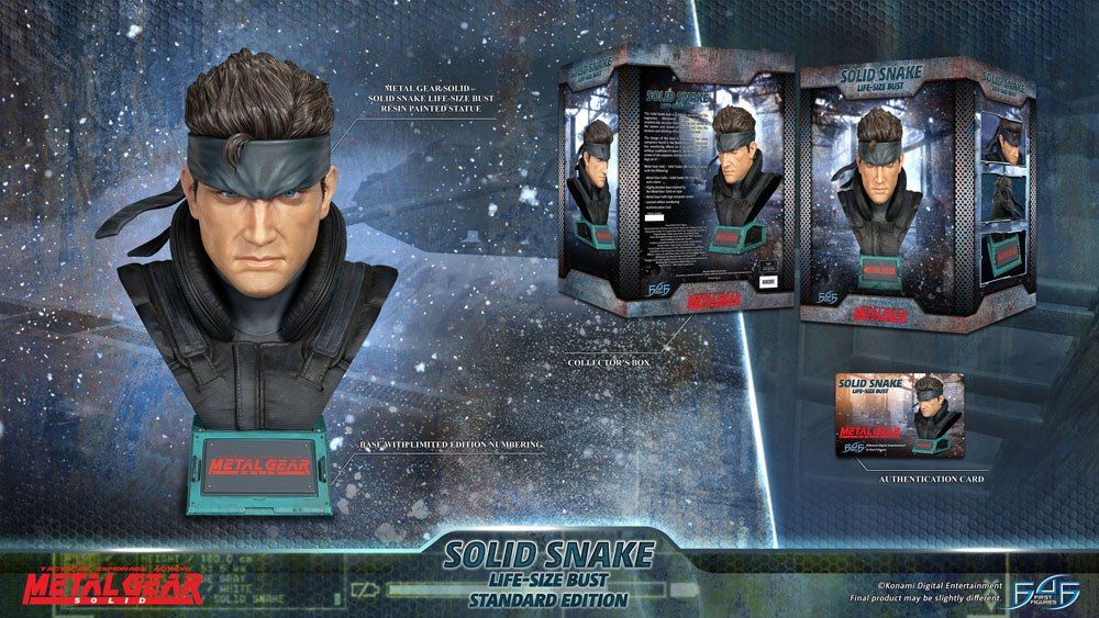 Metal Gear Solid Životní Velikost Bysta 1/1 Solid Snake 56 cm First 4 Figures