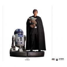 Star Wars The Mandalorian Legacy Replika Soška 1/4 Luke Skywalker, R2-D2 & Grogu 54 cm