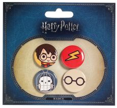 Harry Potter Cutie Button Odznak 4-Pack Harry Potter & Hedwig