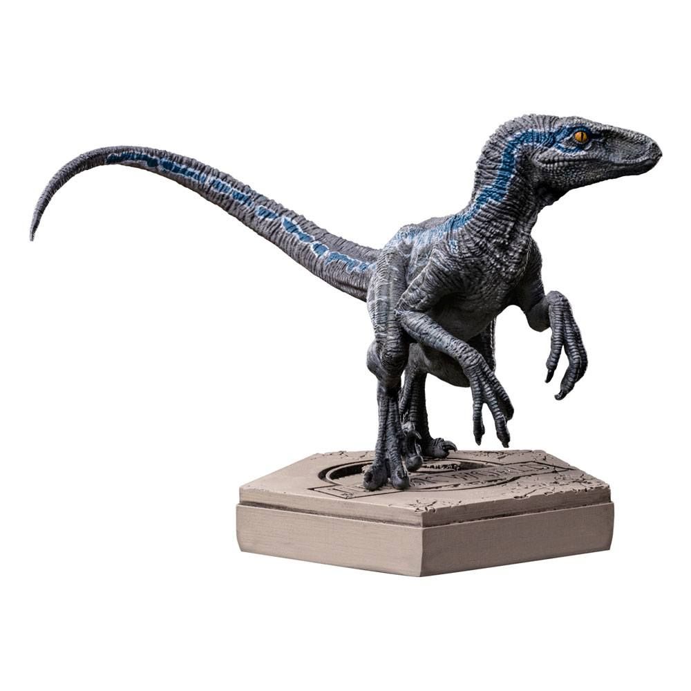 Jurassic World Icons Soška Velociraptor B Blue 7 cm Iron Studios