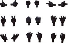 Original Character Parts for Nendoroid Doll Figures Hand Parts Set Gloves Ver. (Black) Good Smile Company