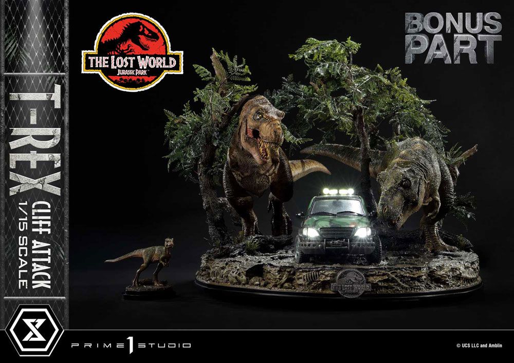 Jurassic World: The Lost World Soška 1/15 T-Rex Cliff Attack Bonus Verze 53 cm Prime 1 Studio