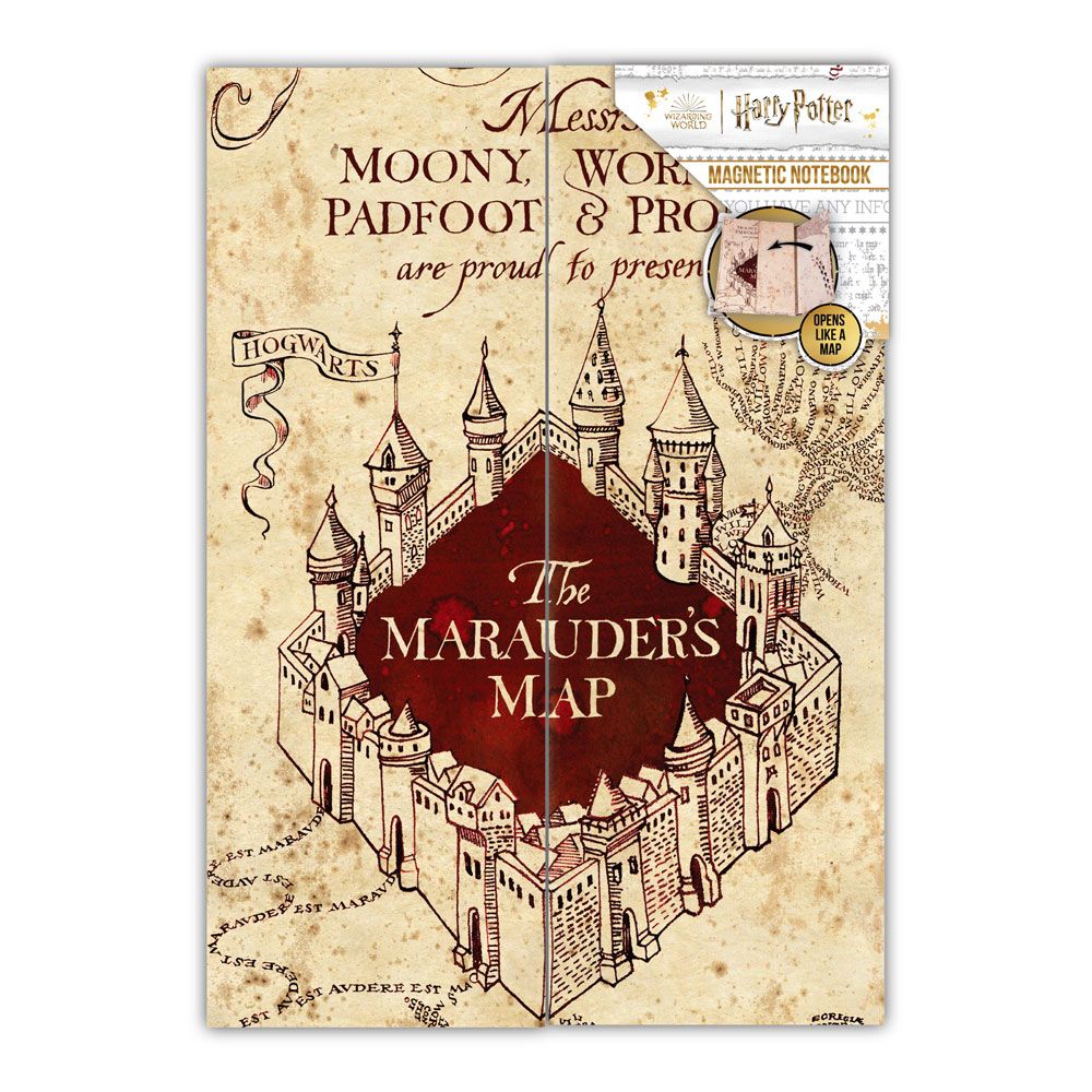 Harry Potter Magnetic A5 Poznámkový Blok Marauders Map Case (6) Blue Sky Studios