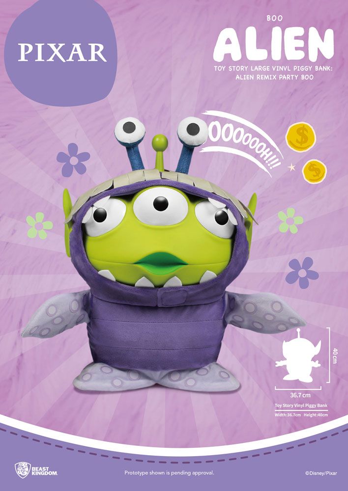 Toy Story Piggy vinylová Pokladnička Alien Remix Party Boo 40 cm Beast Kingdom Toys