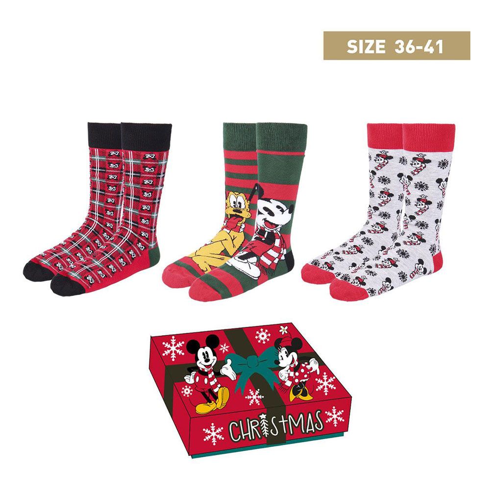 Disney Ponožky 3-Pack Mickey Christmas Kolekce 36-41 Cerdá
