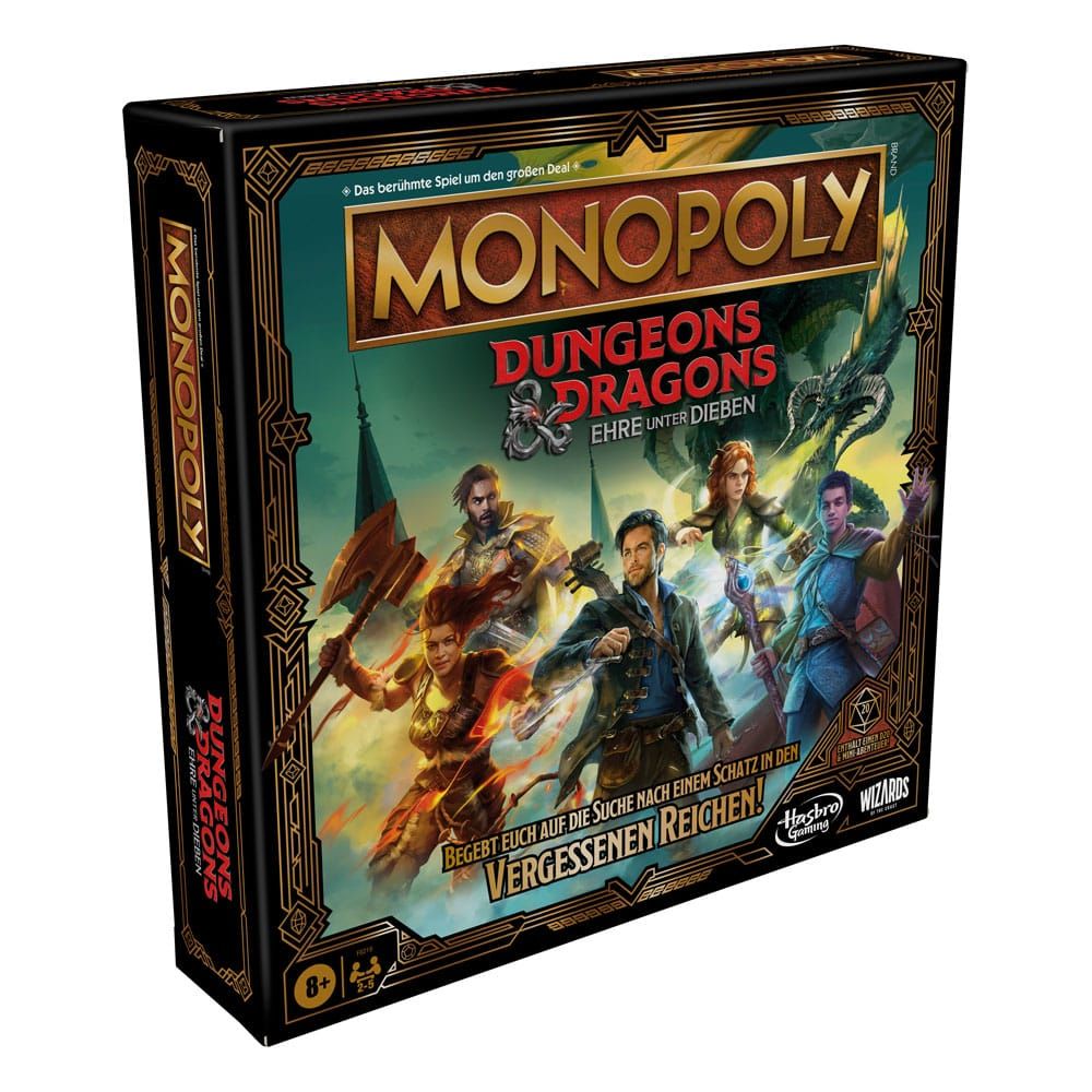 Dungeons & Dragons: Honor Among Thieves Board Game Monopoly Německá Verze Hasbro