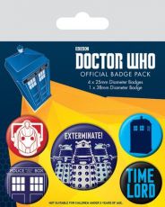Doctor Who Pin-Back Buttons 5-Pack Exterminate Pyramid International