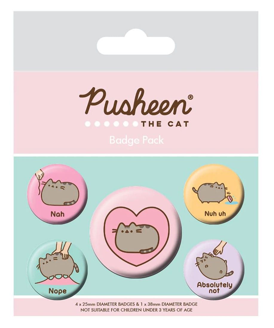 Pusheen Pin-Back Buttons 5-Pack Pusheen Nah Pyramid International