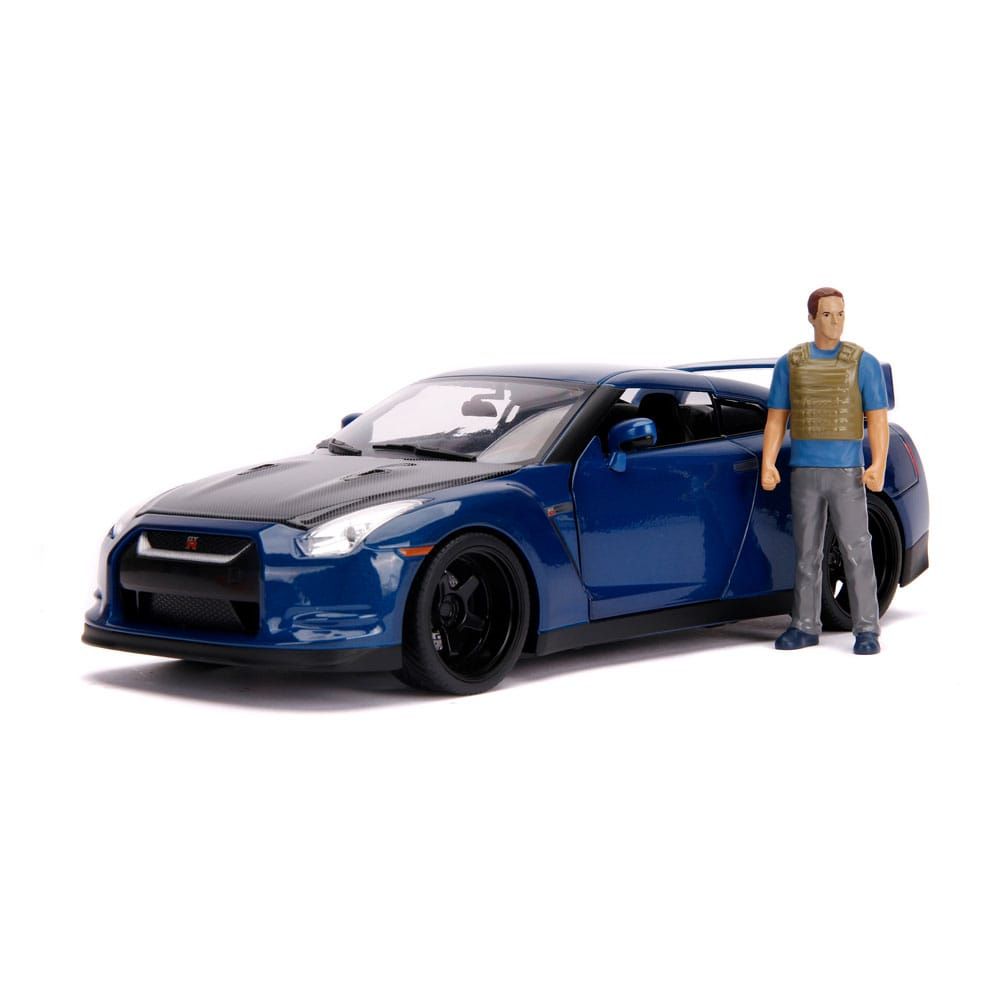 The Fast and Furious Kov. Model Hollywood Rides 1/18 2009 Nissan Skyline GT-R R35 with Brian Figurka Jada Toys