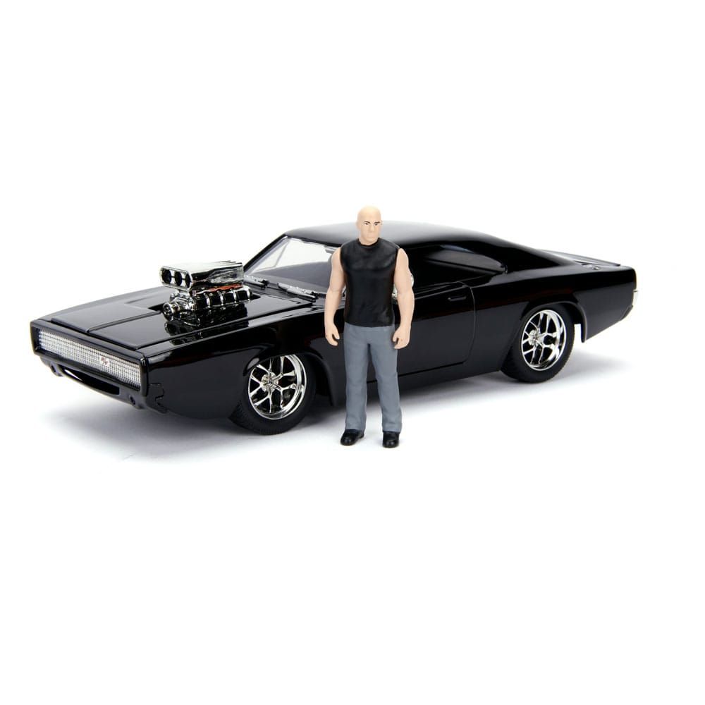 The Fast and Furious Kov. Model Hollywood Rides 1/24 1970 Dodge Charger with Dom Toretto Figurka Jada Toys