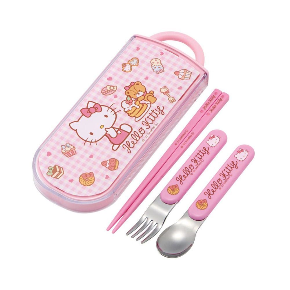 Hello Kitty Jídelní hůlky & Spoon & Fork Set Sweety pink Skater