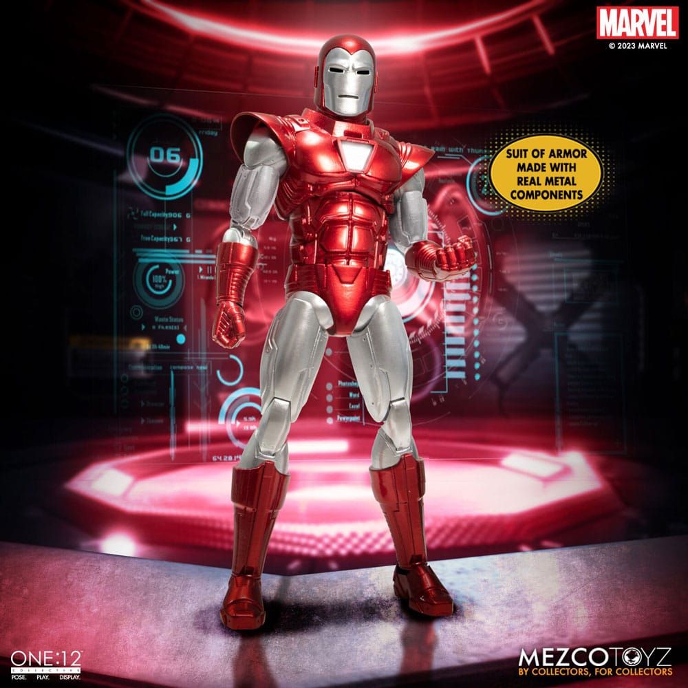 Marvel Akční Figure 1/12 Iron Man (Silver Centurion Edition) 16 cm Mezco Toys