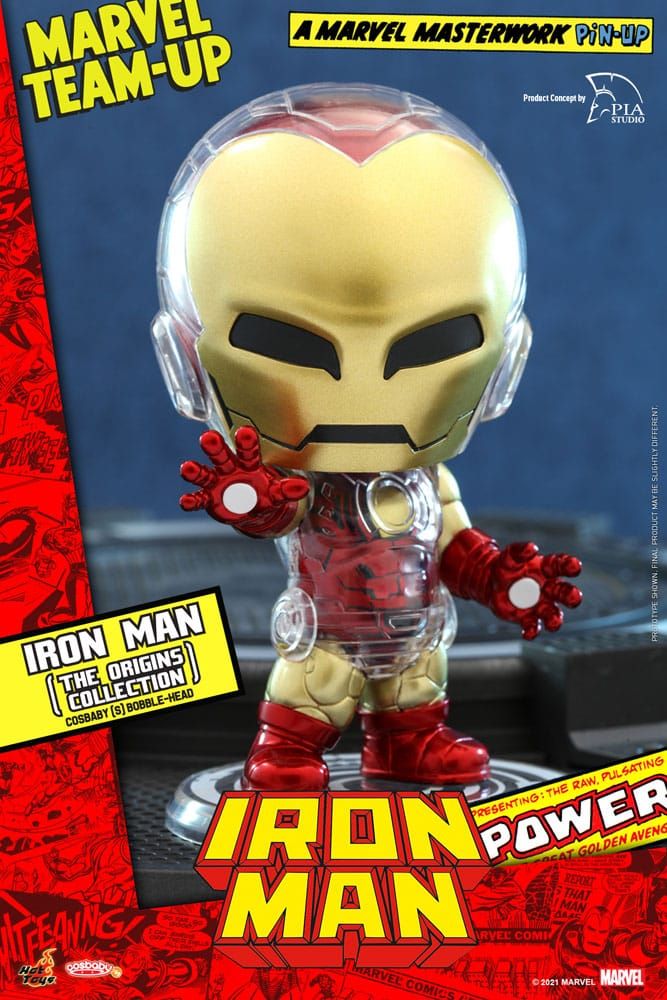 Marvel Comics Cosbaby (S) Mini Figure Iron Man (The Origins Collection) 10 cm Hot Toys
