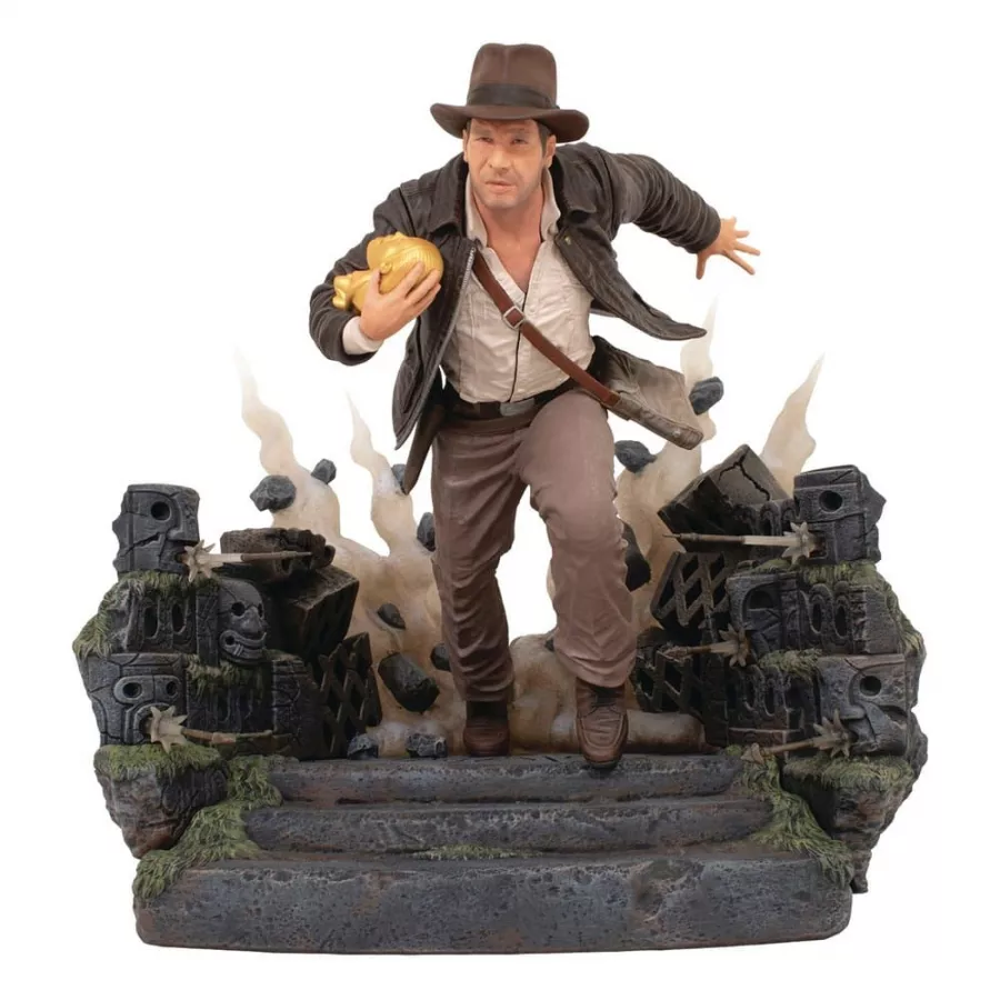 Indiana Jones: Raiders of the Lost Ark Deluxe Gallery PVC Soška Escape with Idol 25 cm Diamond Select